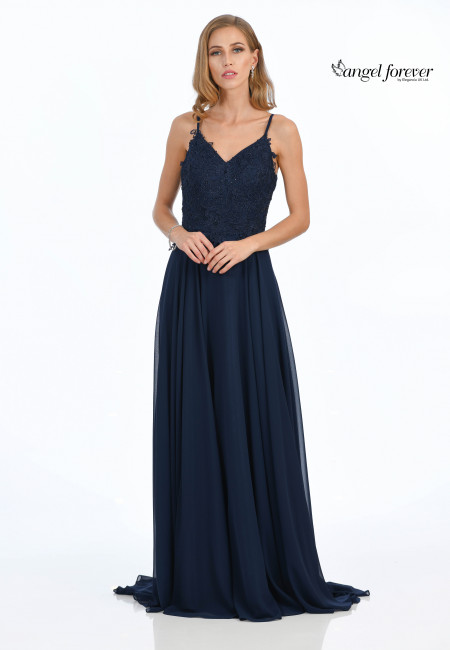 Angel Forever Navy Chiffon Prom /Evening Dress (Currently  in stock in wine and pink)